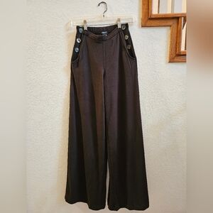 Bleusalt Button Accent Palazzo Pant In Coco Size 0(XS-S)